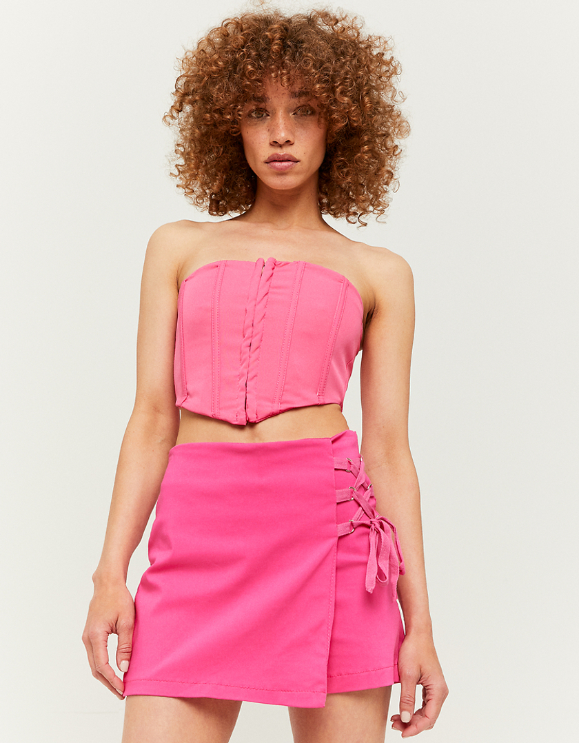 Baby Pink Rib Ruched Side High Waist Mini Skirt | PrettyLittleThing USA