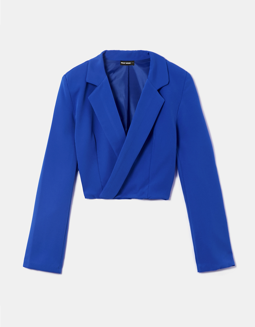 TALLY WEiJL, Blue Long Sleeves Cropped Blazer for Women