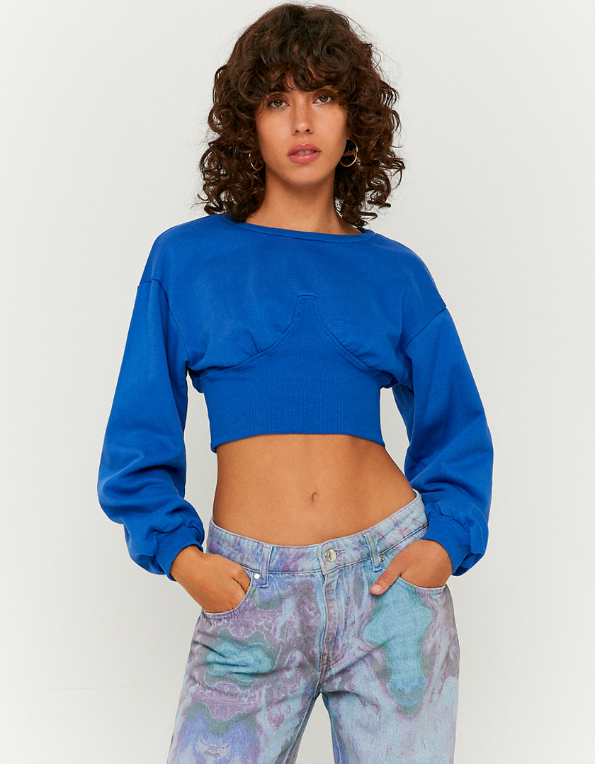 TALLY WEiJL, Blue Cropped  Sweatshirt for Women