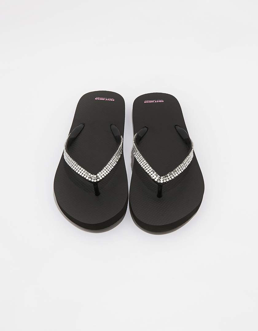 Tongs Noires avec Strass