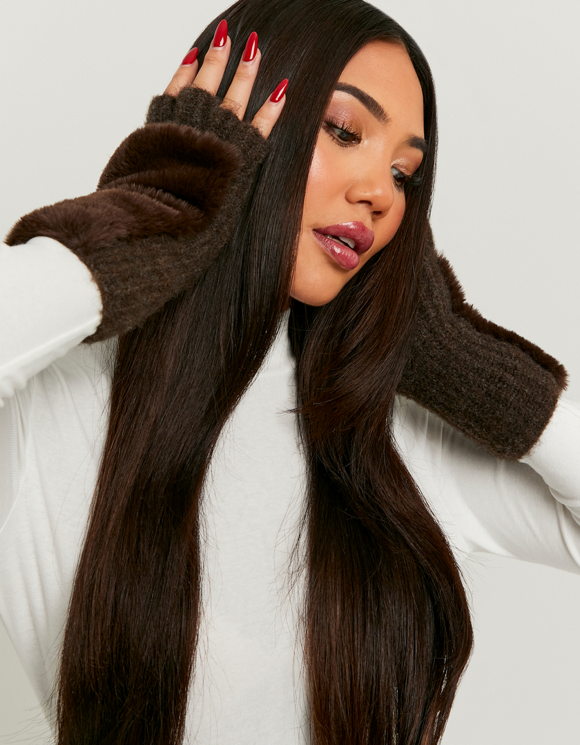 Brown Fingerless Gloves
