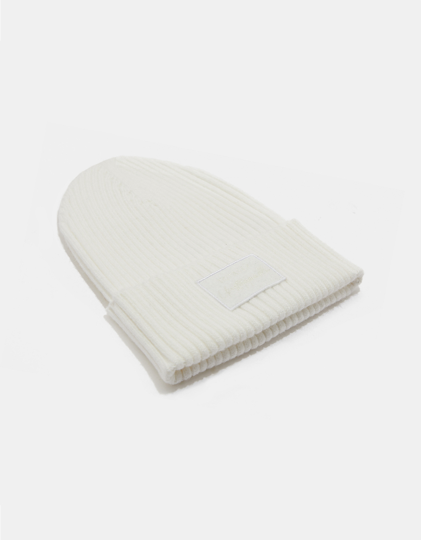 TALLY WEiJL, White Ribbed Beanie for Women