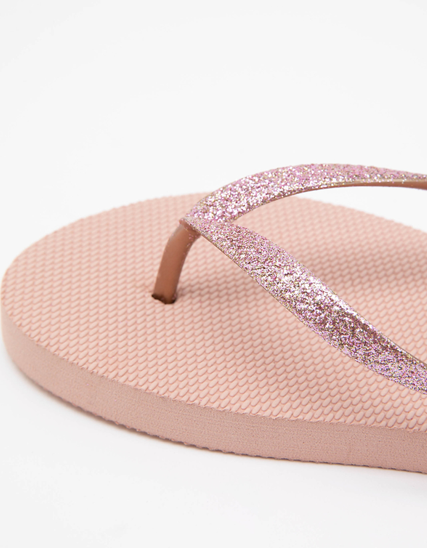 TALLY WEiJL, Pink Flip Flops with Glitter for Women