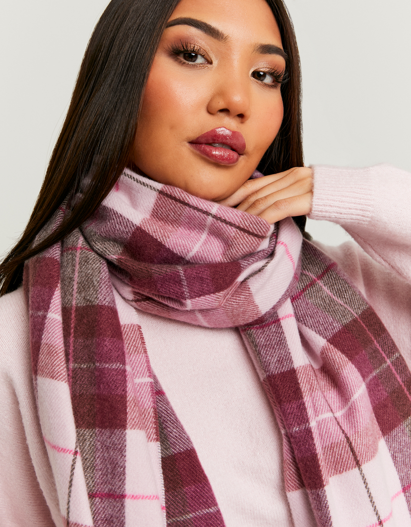 Pink Checked Scarf