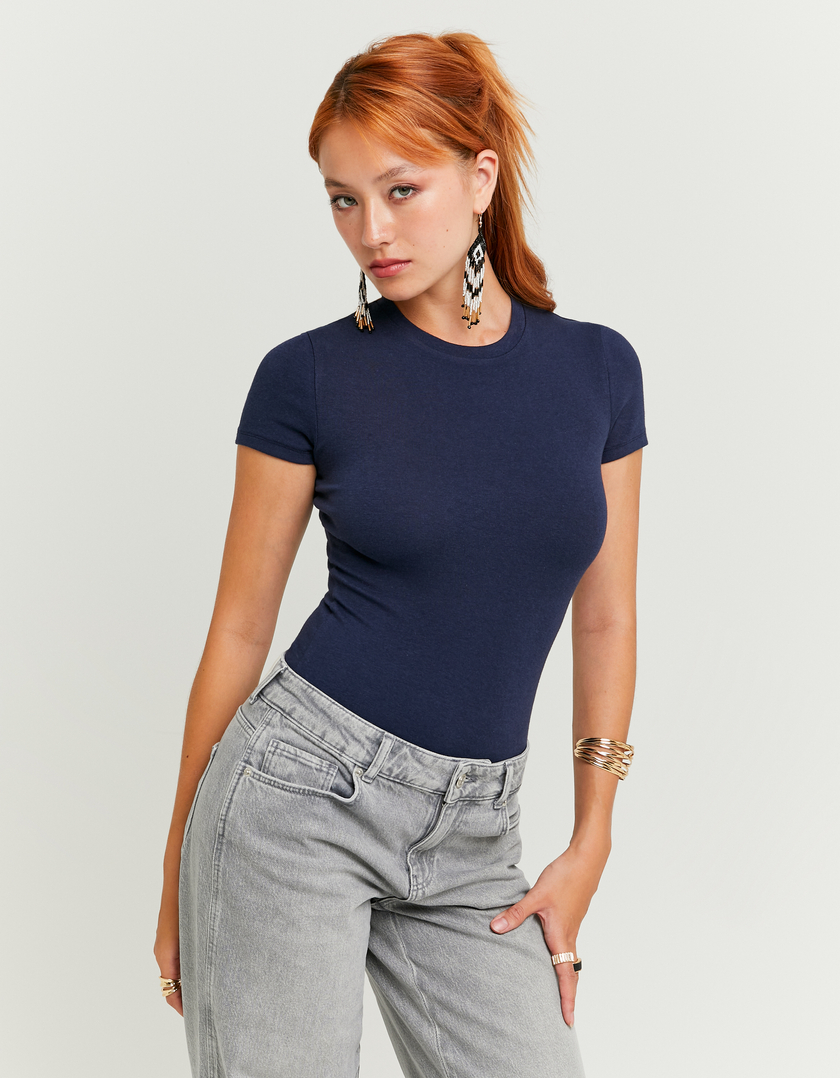 Body Bleu Basique Manches Courtes