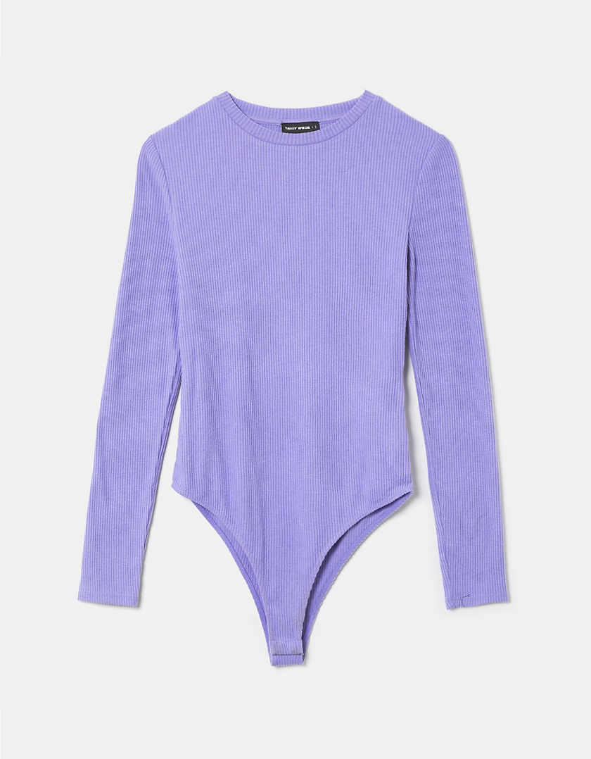 TALLY WEiJL, Purple Basic Long Sleeves Bodysuit for Women