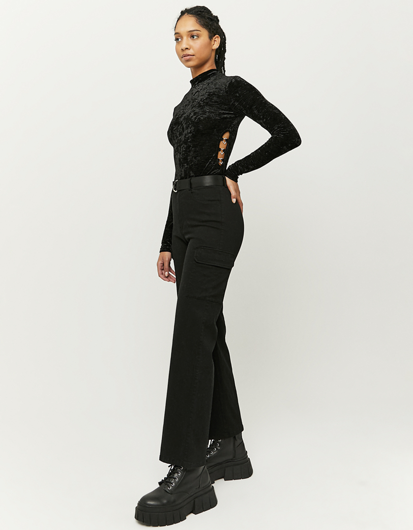 TALLY WEiJL, Body Cut Out In Velluto Nero for Women