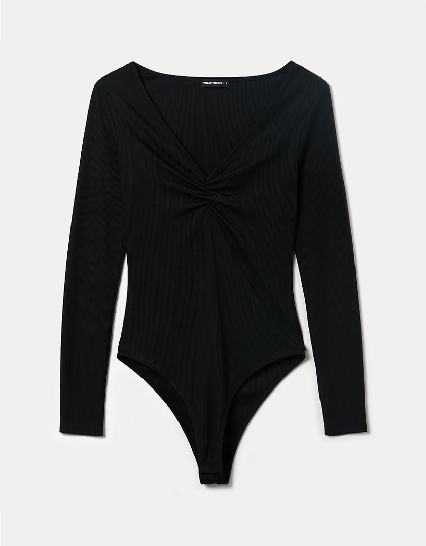 Black Long Sleeves Bodysuit | TALLY WEiJL Netherlands 