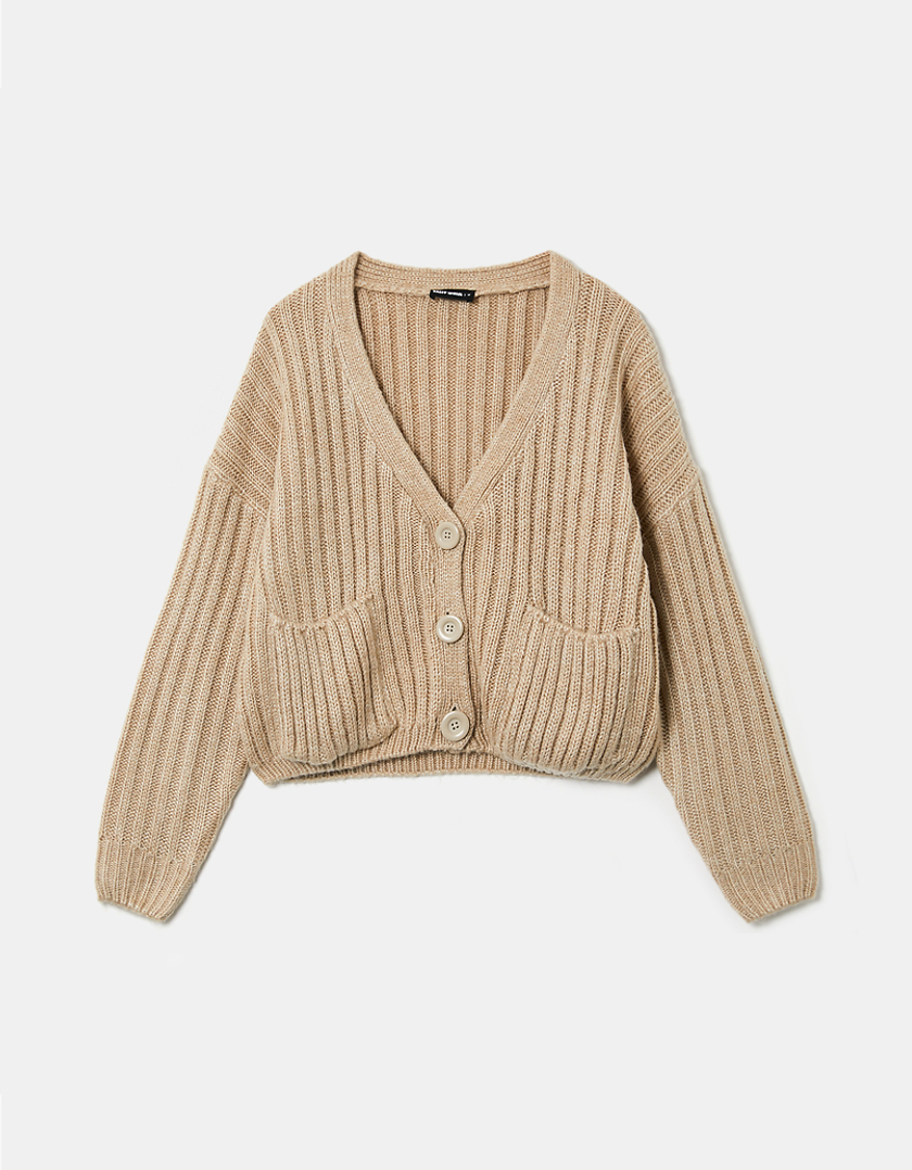 Chunky knitted sweater - Beige - Women - Gina Tricot