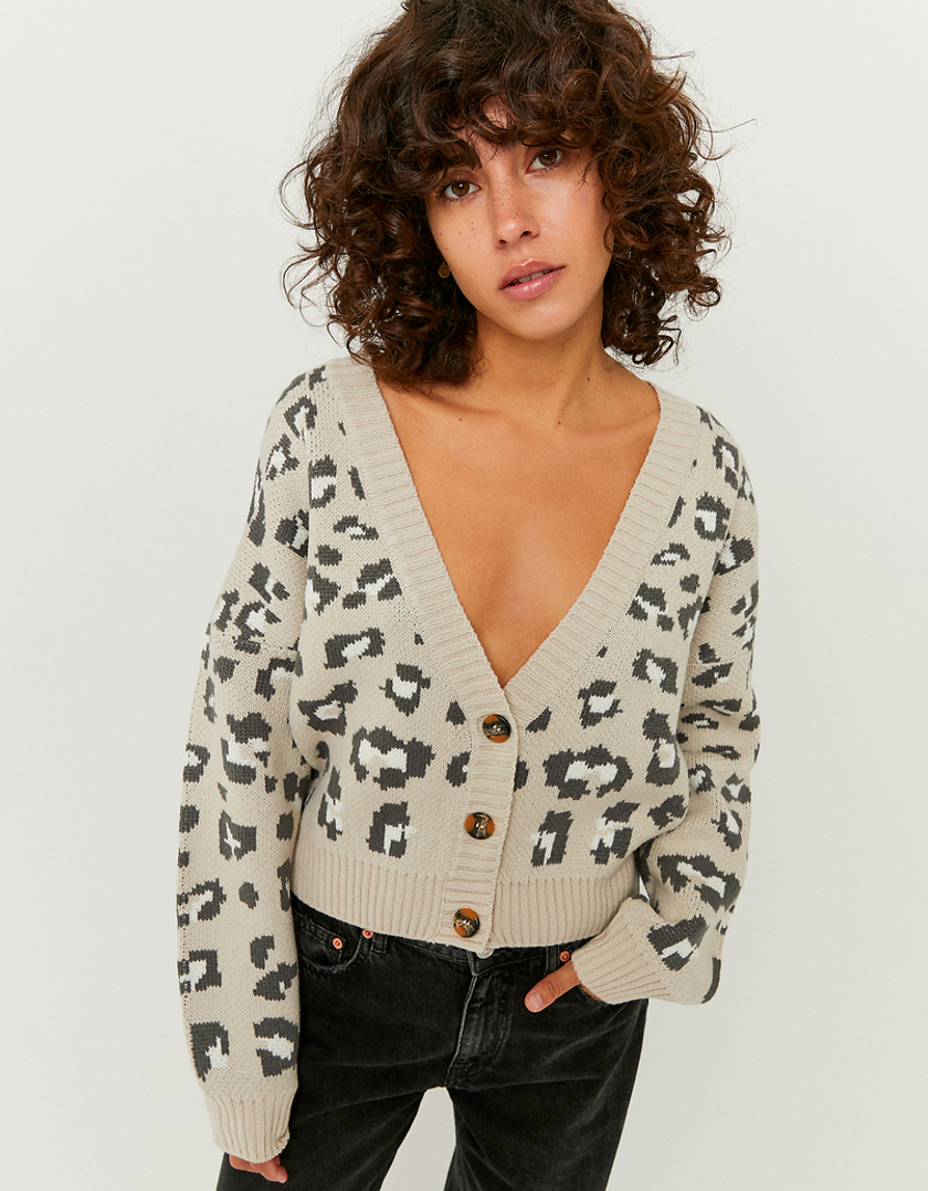 TALLY WEiJL, Animal Print Buttoned Cardigan for Women