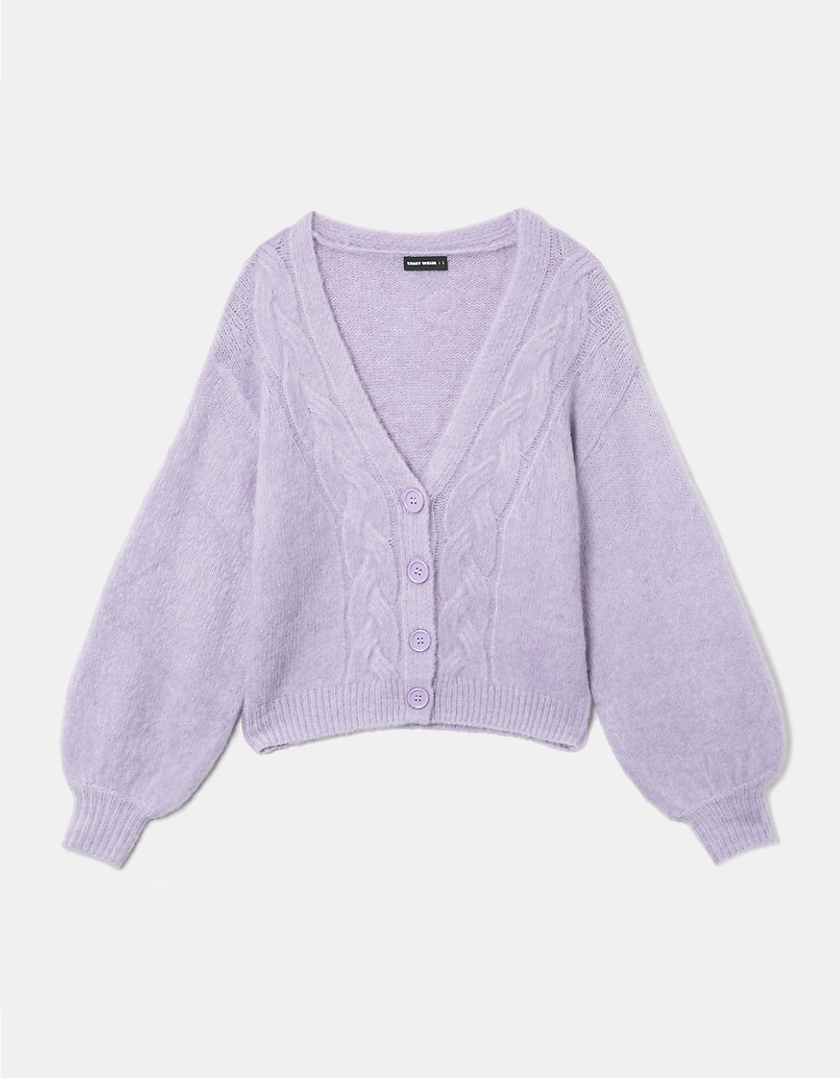 TALLY WEiJL, Purple Cable Knit buttoned Cardigan for Women
