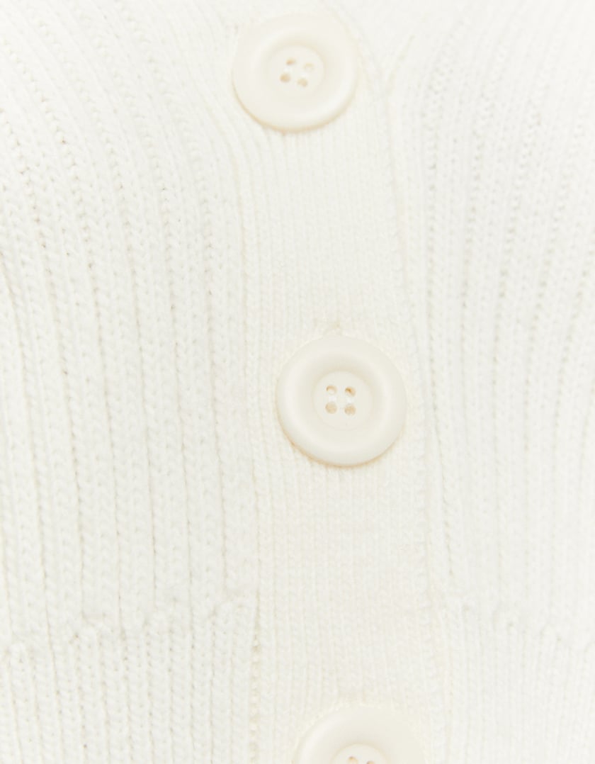 TALLY WEiJL, White Buttoned Cropped Cardigan for Women