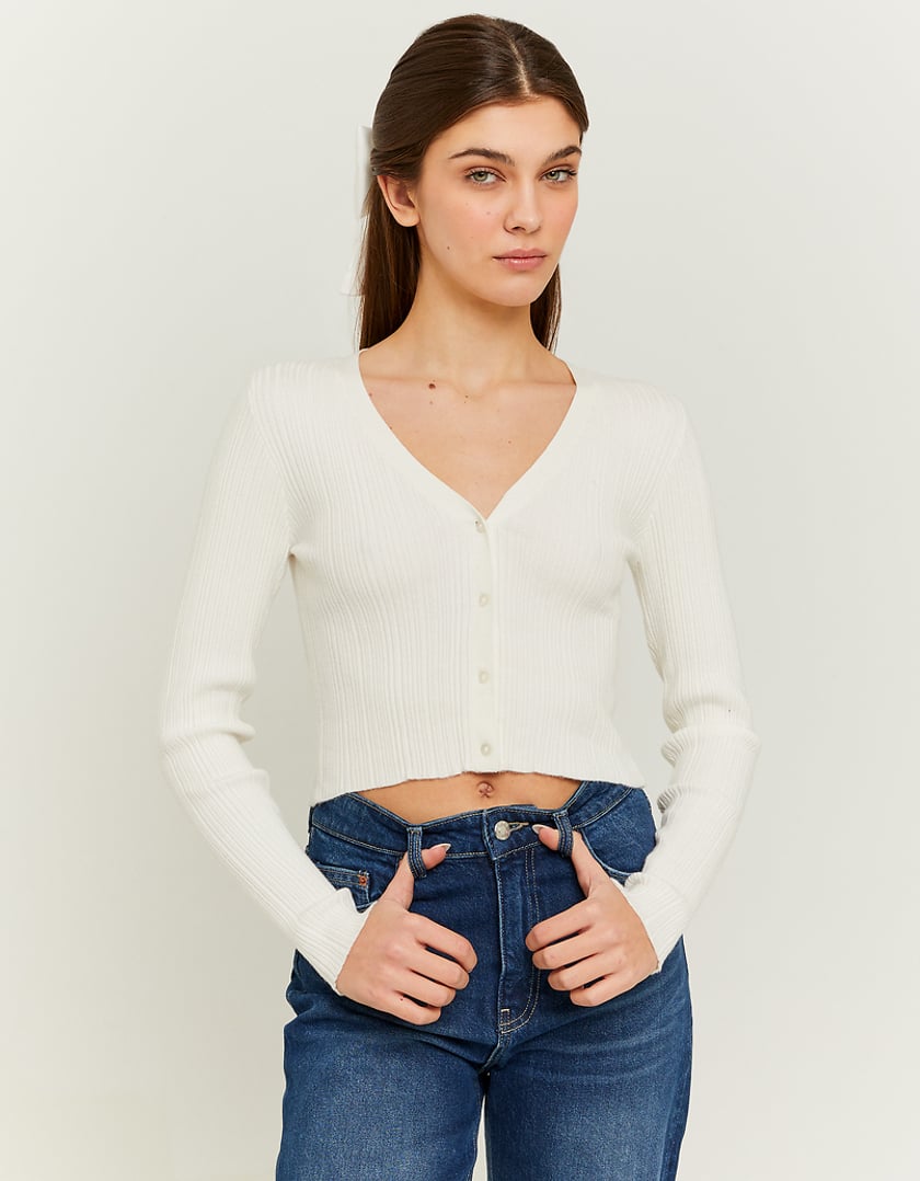 TALLY WEiJL, Ζακέτα Cropped Λευκή for Women