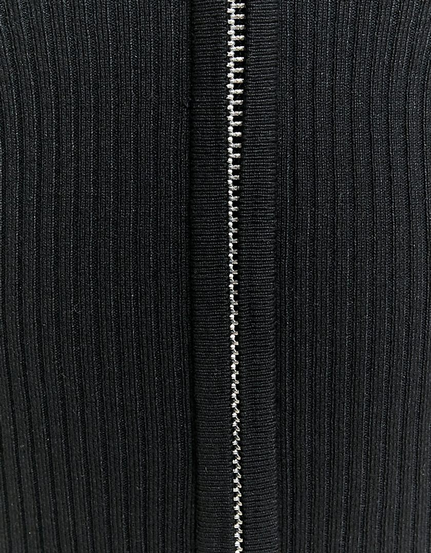 TALLY WEiJL, Black Knitted Zip Up Top for Women