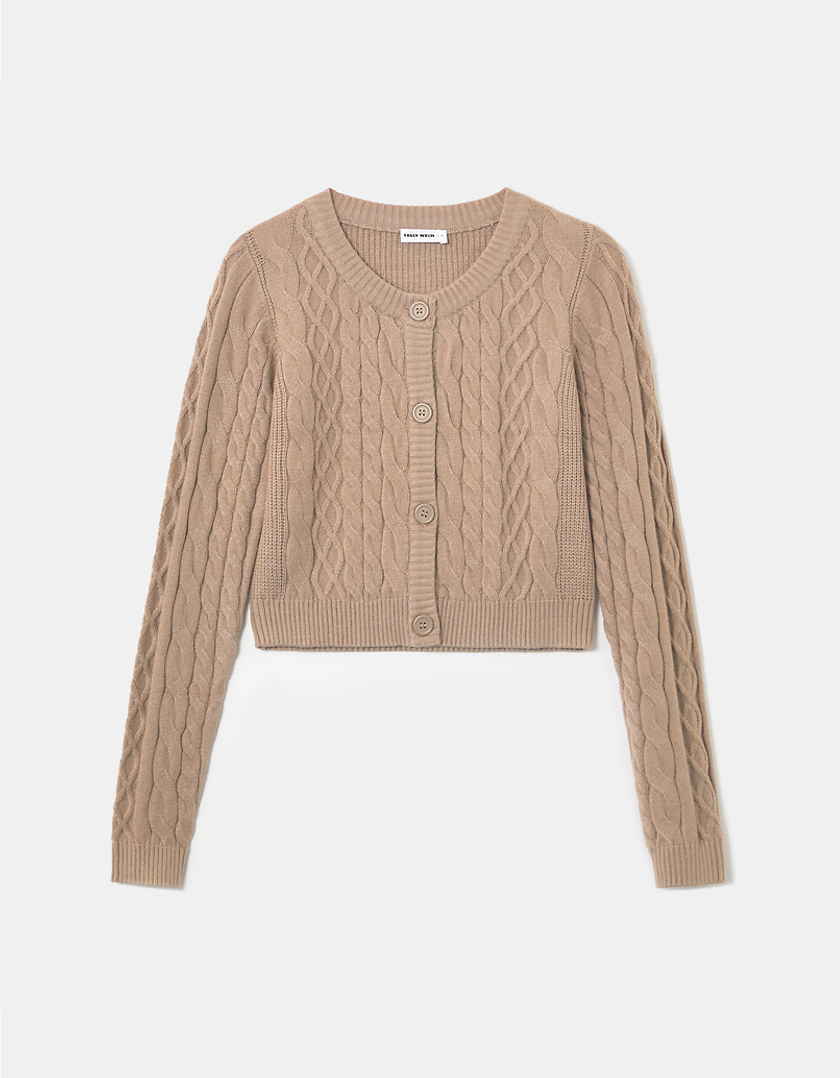 TALLY WEiJL, Beige Buttoned Cable knit Cardigan for Women