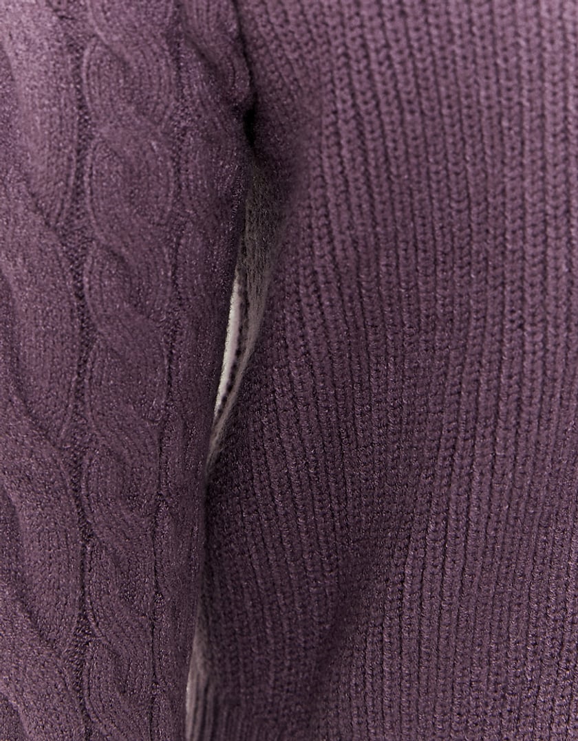 Purple Buttoned Cable knit Cardigan | TALLY WEiJL Switzerland