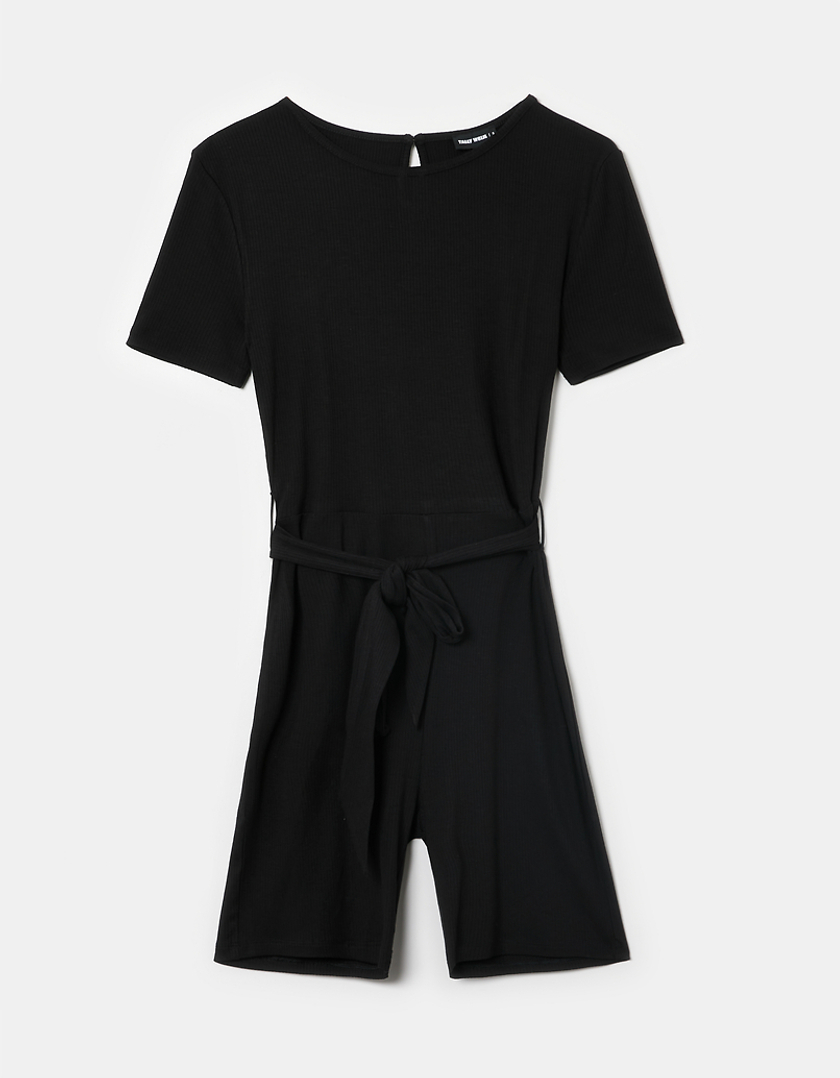 TALLY WEiJL, Black Short Sleeves Playsuit for Women
