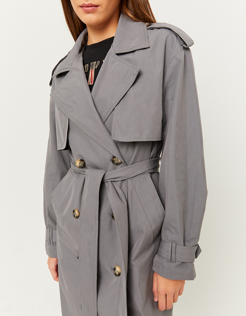 TALLY WEiJL, Grey Long Trenchcoat for Women