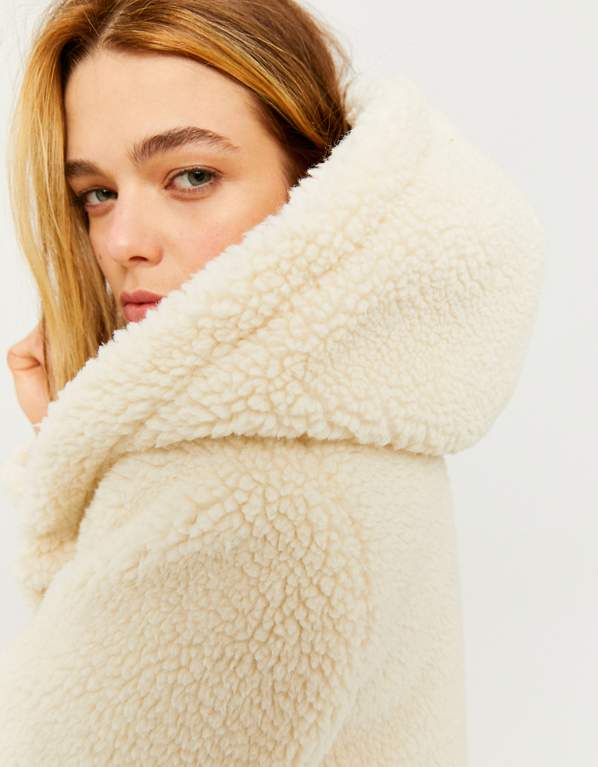 TALLY WEiJL, Hooded Teddy Fur Coat for Women
