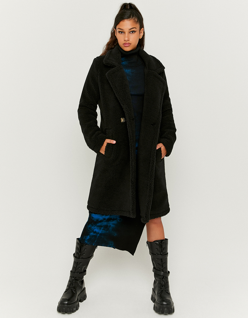 TALLY WEiJL, Black Teddy Fur Coat for Women