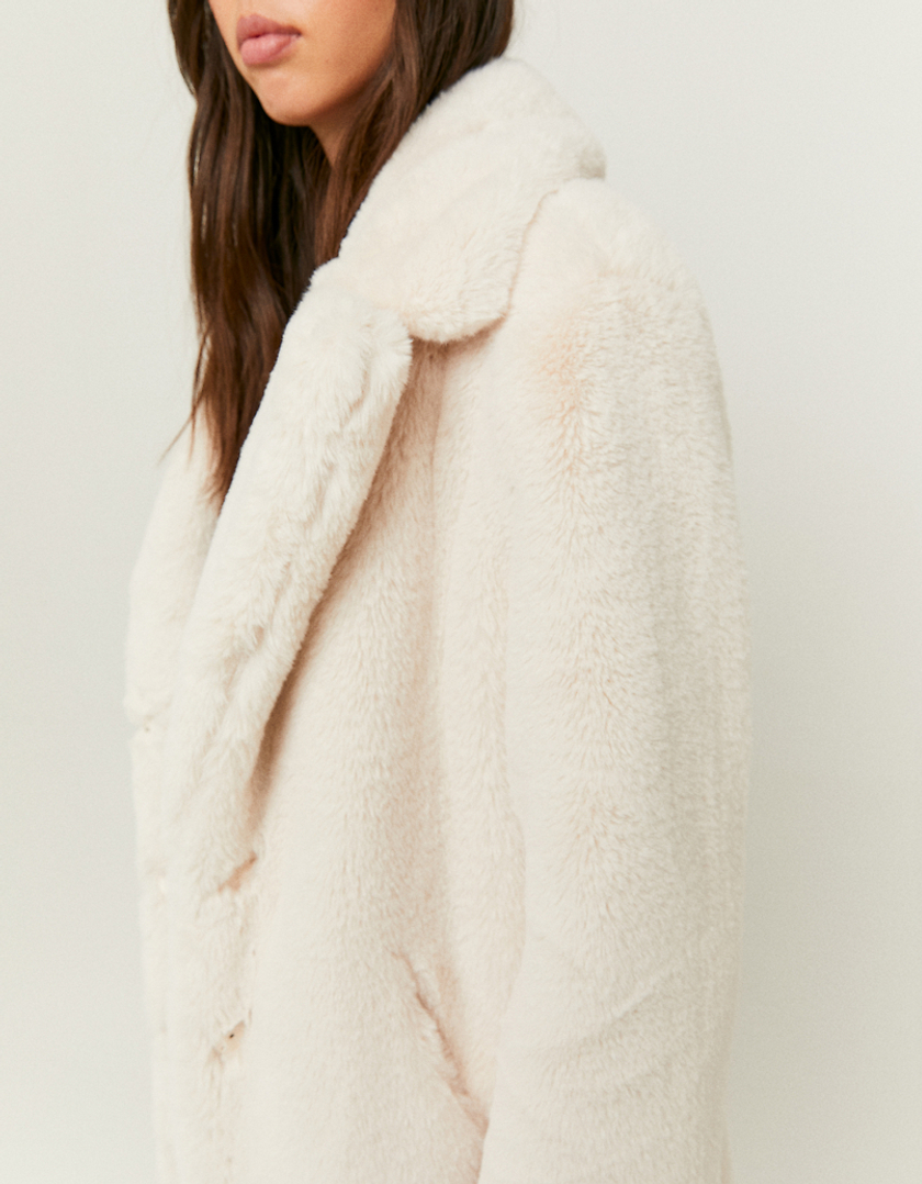 TALLY WEiJL, Beige Faux Fur Coat for Women