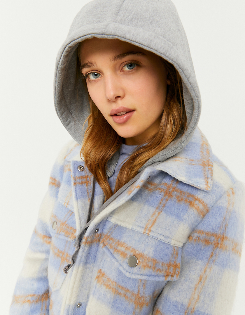 TALLY WEiJL, Hooded Check Shacket for Women