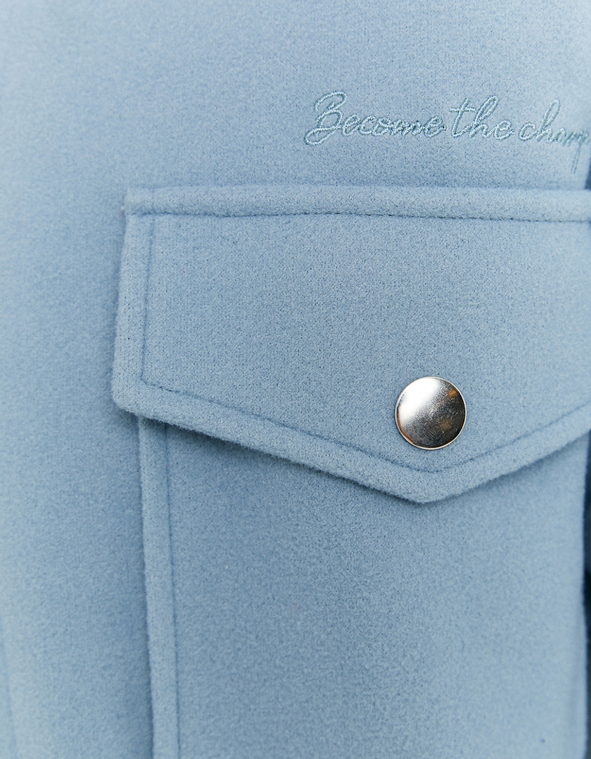 TALLY WEiJL, Niebieska ocieplana kurtka koszulowa for Women
