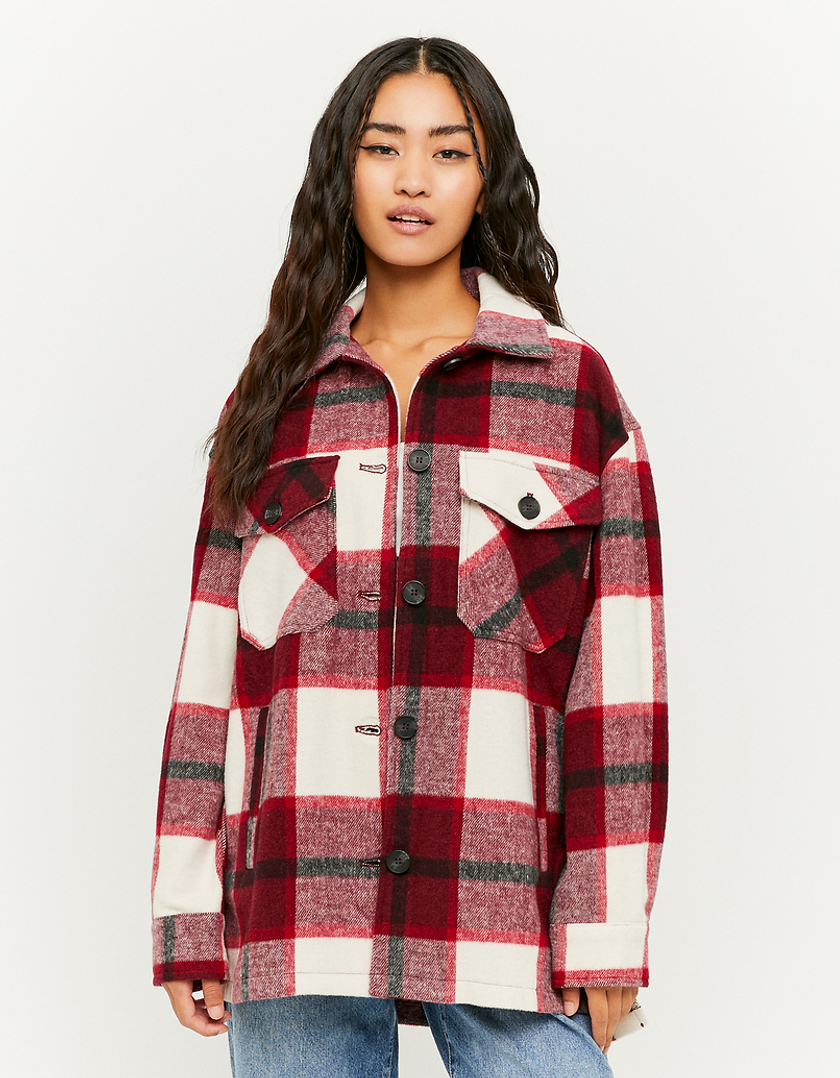 TALLY WEiJL, Red Check Shacket for Women