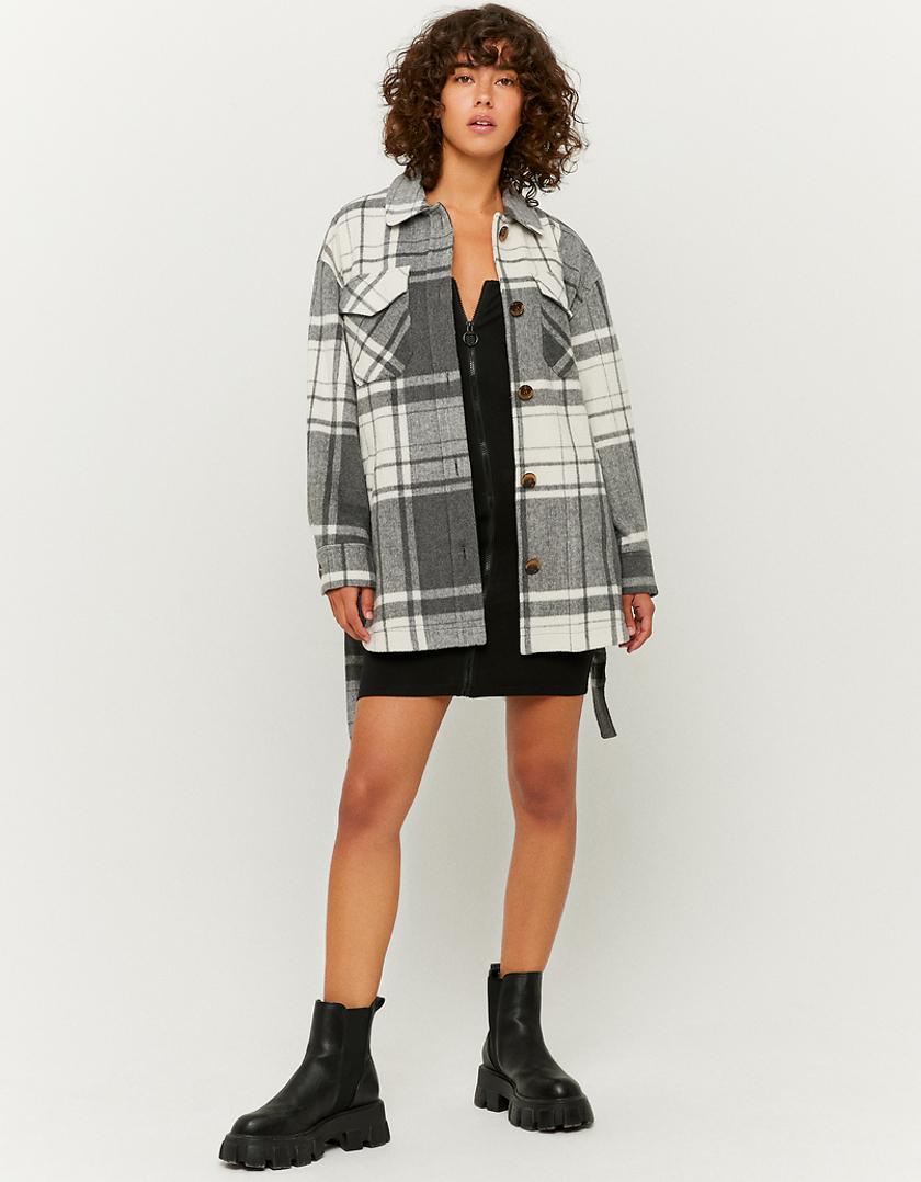 TALLY WEiJL, Belted Check Shacket for Women