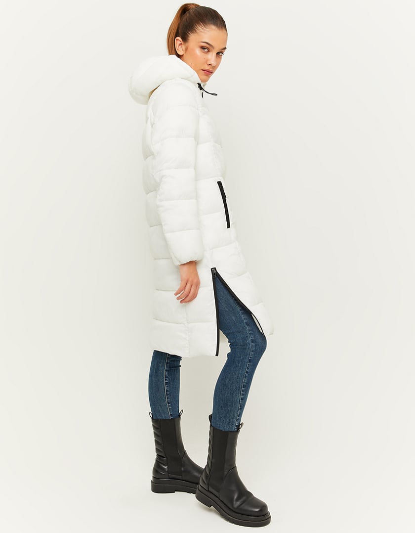 TALLY WEiJL, White Padded Jacket With Detachable Hood for Women