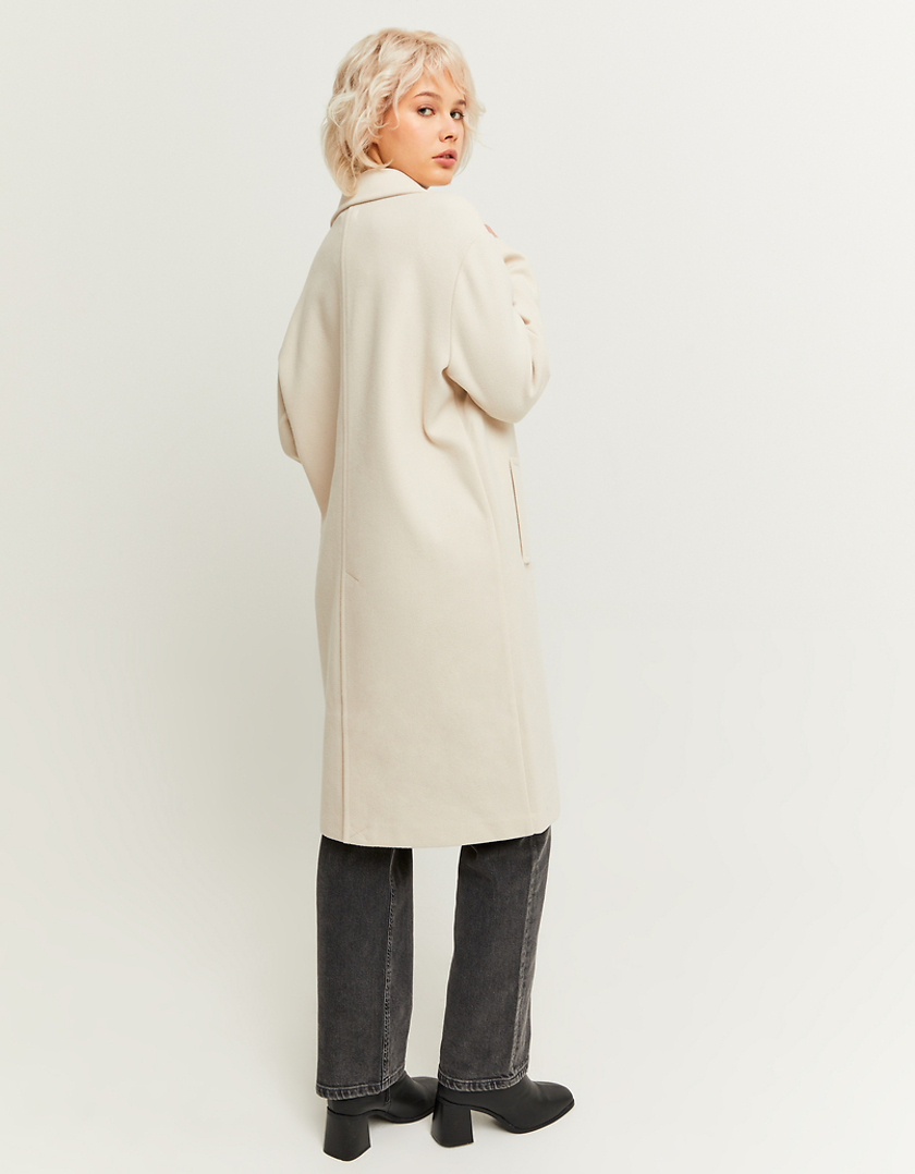 TALLY WEiJL, Beige Faux Wool Basic Long Coat for Women
