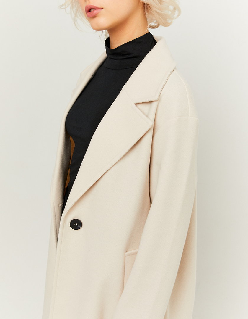 TALLY WEiJL, Beigefarbener langer Basic Mantel aus Kunstwolle for Women