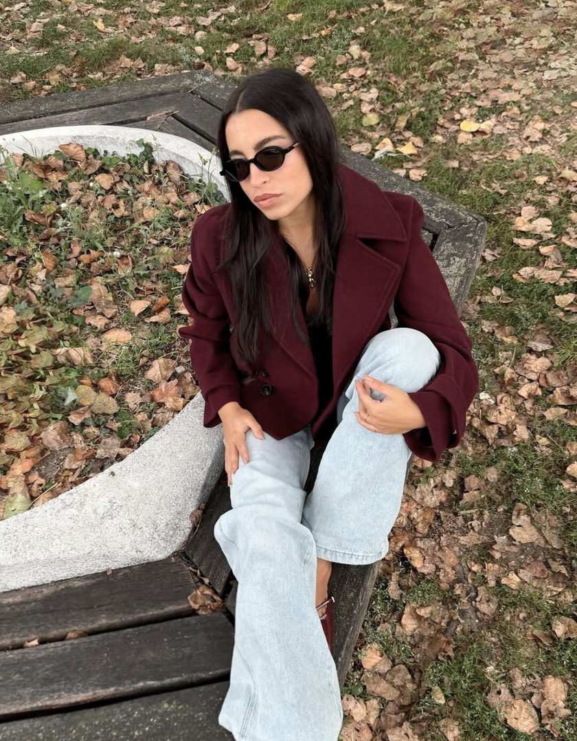 Veste Bordeaux Boutonnée