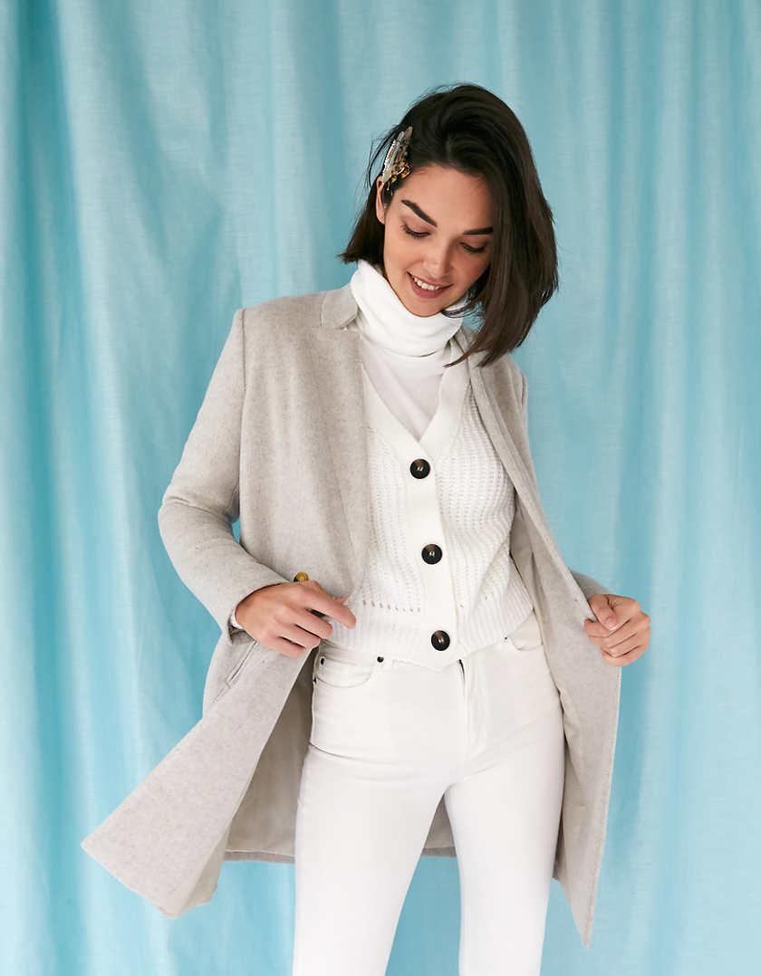 TALLY WEiJL, Manteau Taupe Clair à Boutons for Women