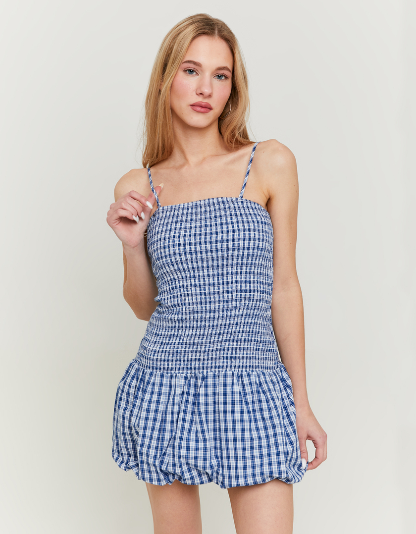 Vestito Corto con Quadretti Vichy