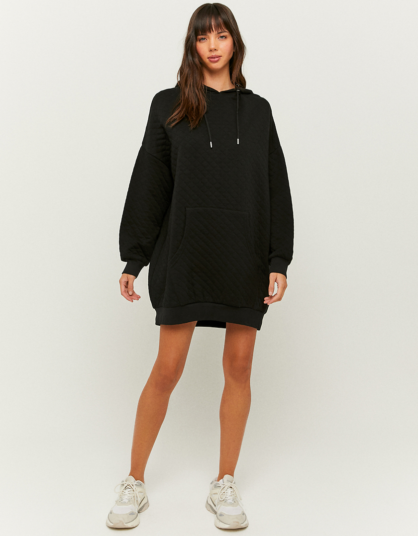 TALLY WEiJL, Black Hooded Mini Sweat Dress for Women