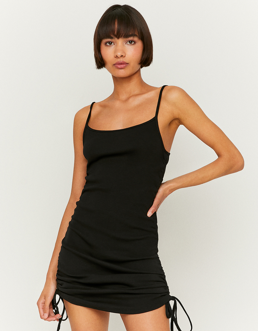 TALLY WEiJL, Czarna marszczona sukienka Mini for Women