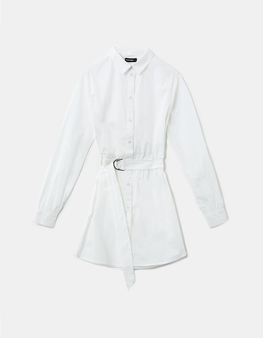 TALLY WEiJL, Biała sukienka koszulowa Mini for Women