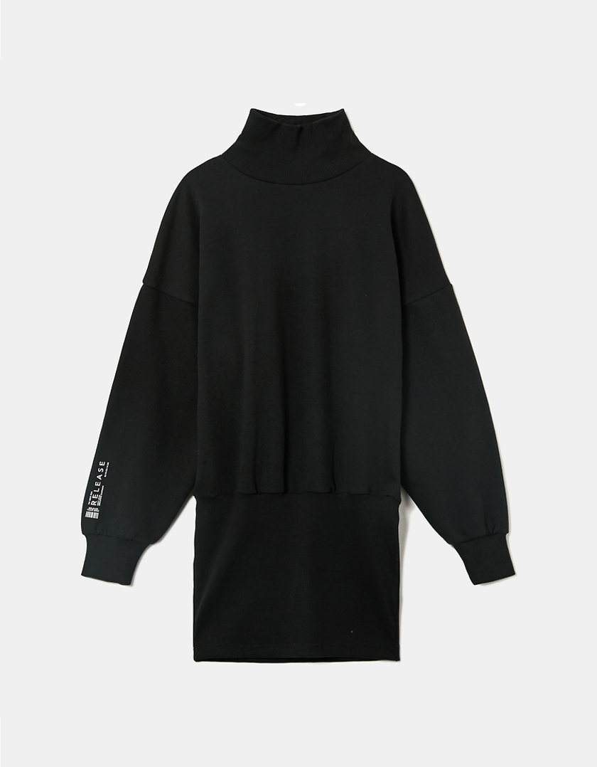 TALLY WEiJL, Black Sporty Long Sleeves Mini Dress for Women
