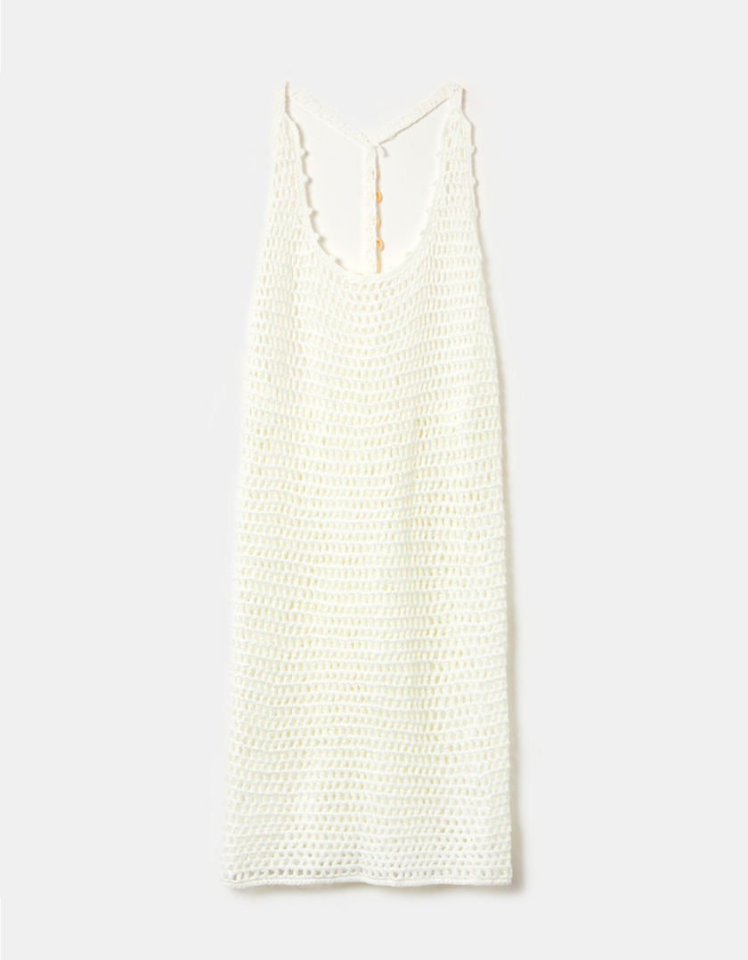 TALLY WEiJL, Biała szydełkowa sukienka Mini for Women