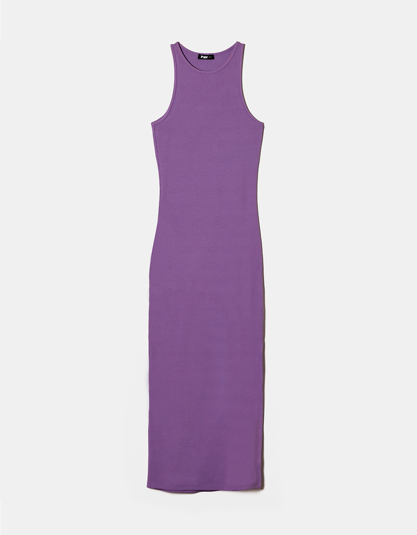 TALLY WEiJL, Φόρεμα Midi Basic Λιλά με άνοιγμα στο πλάι for Women