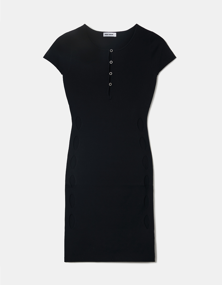 TALLY WEiJL, Black Buttoned Mini Dress for Women