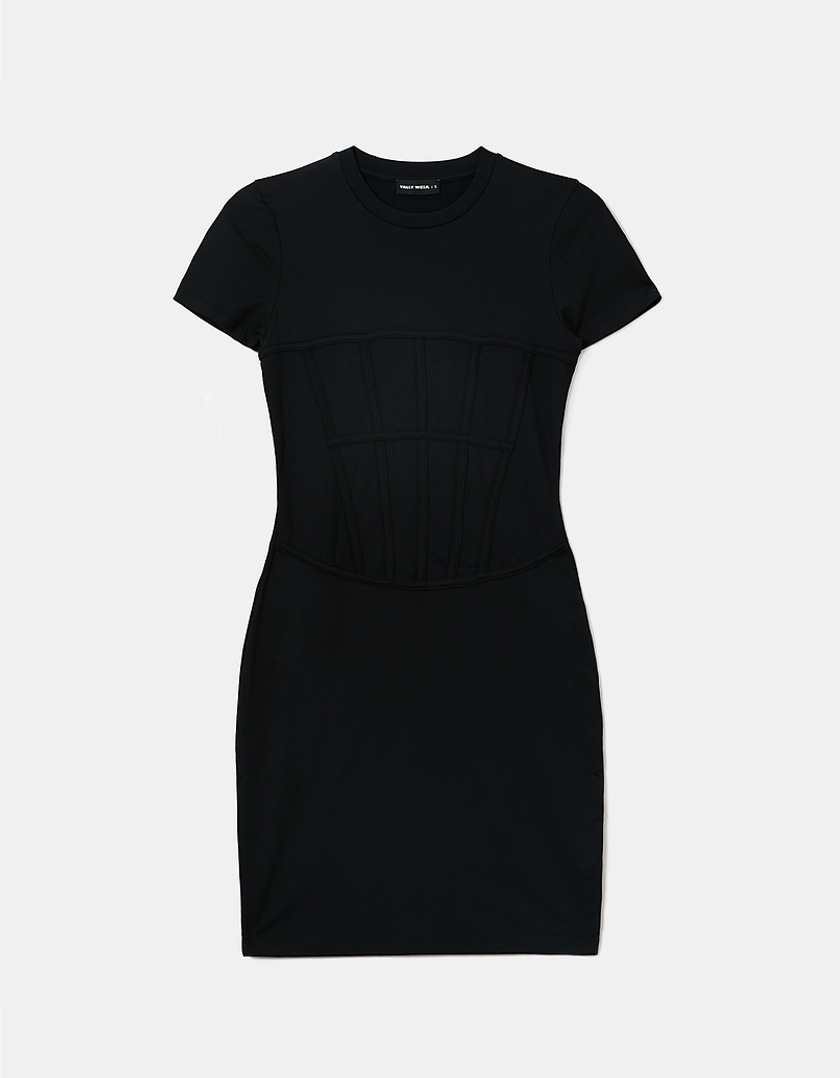 TALLY WEiJL, Black Corset Mini Dress for Women