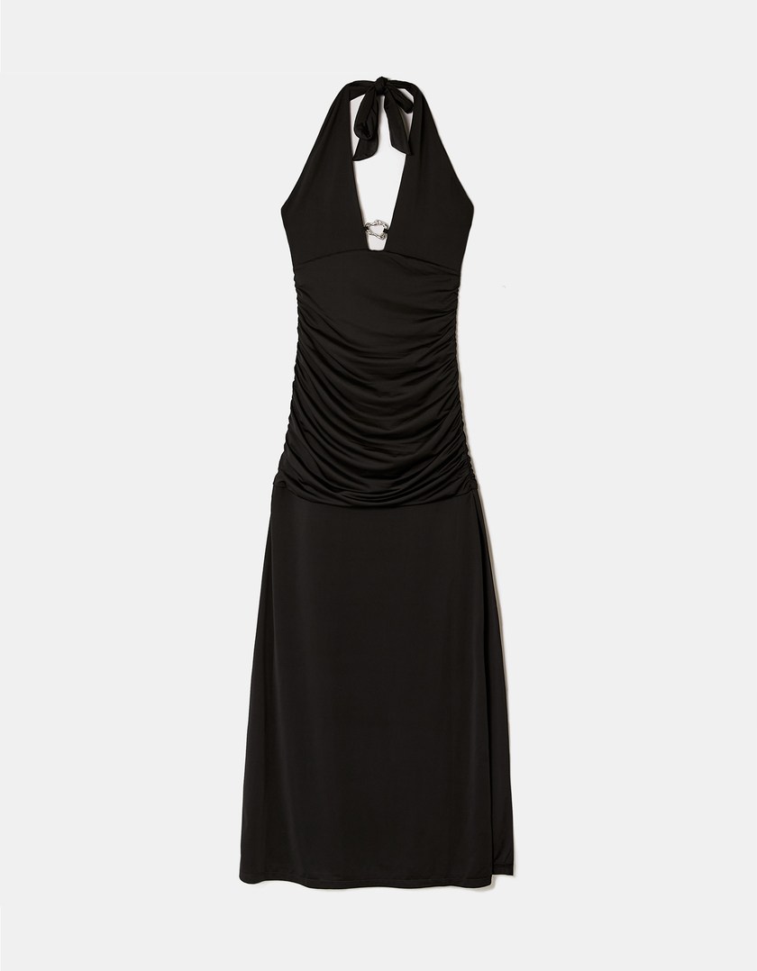 Robe Longue Noire avec Fente