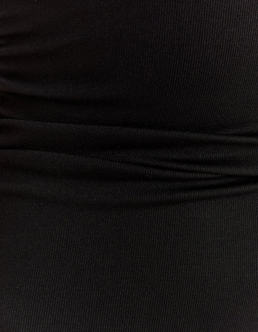 TALLY WEiJL, Schwarzes Basic Midi Kleid mit seitlichem Raffung for Women