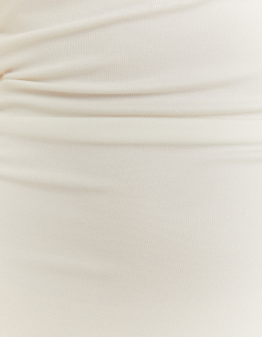 TALLY WEiJL, Weißes Basic Midi Kleid mit seitlichem Raffung for Women