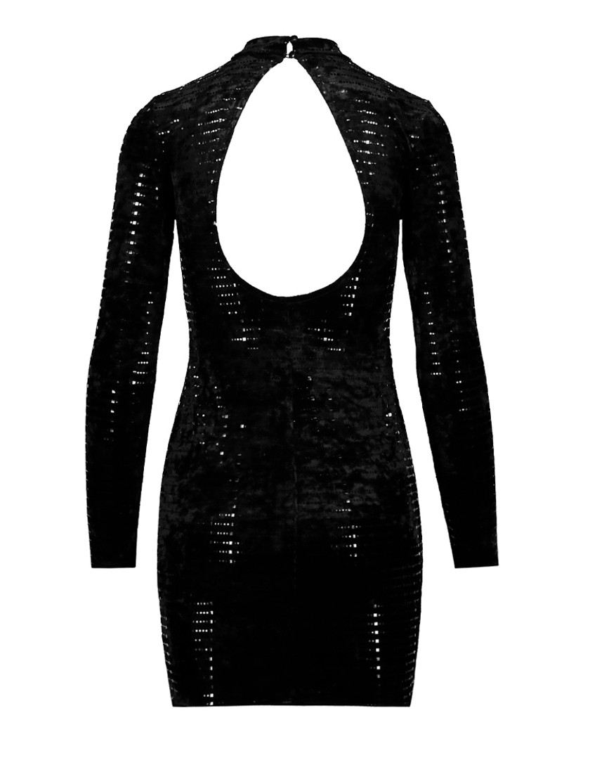 TALLY WEiJL, Schwarzes Kleid aus Samt mit offenem Rücken for Women