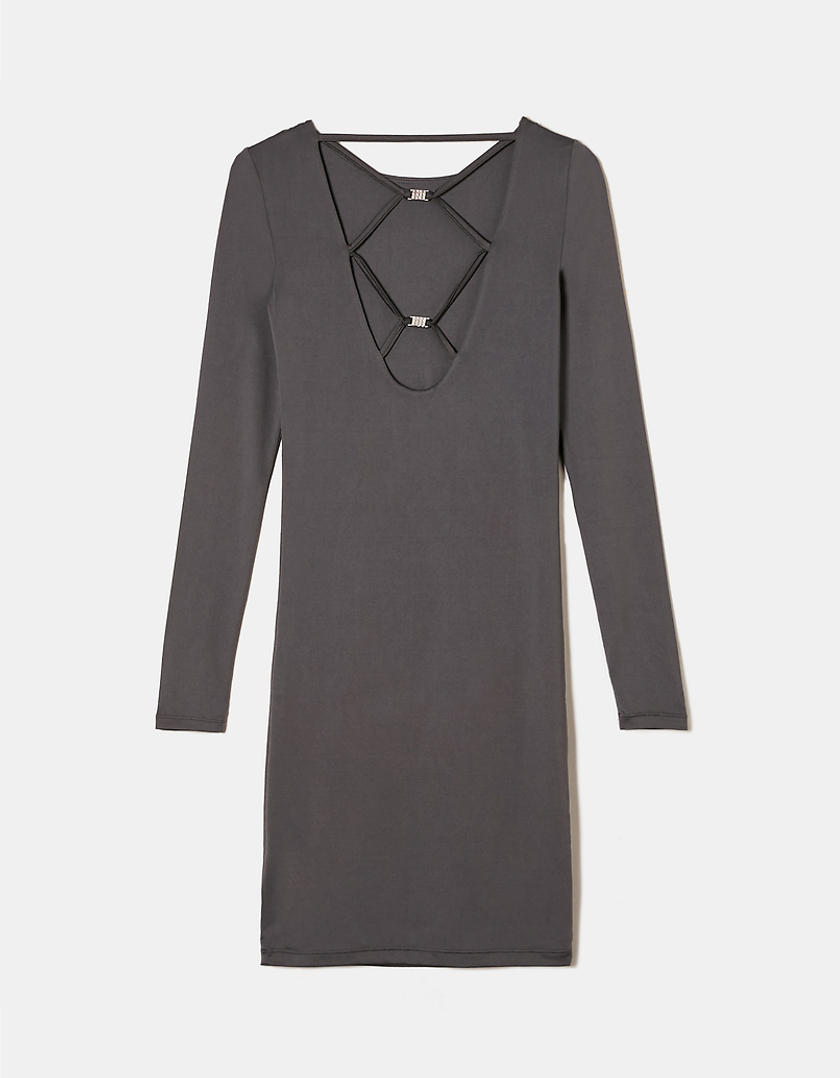 TALLY WEiJL, Grey Mini Dress With Back Cut Out for Women