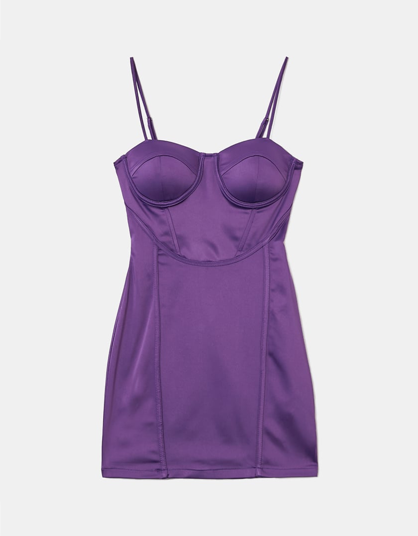 TALLY WEiJL, Purple Satin Mini Dress for Women