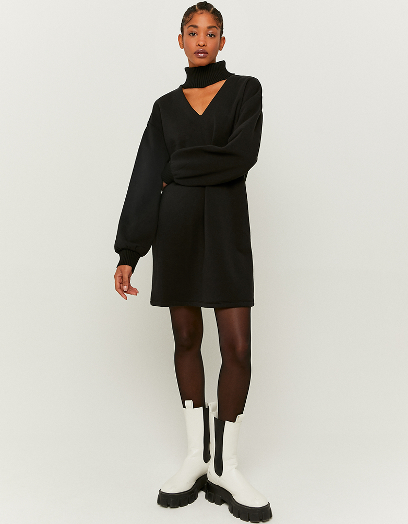 TALLY WEiJL, Czarna casualowa sukienka Mini z długim rękawem for Women